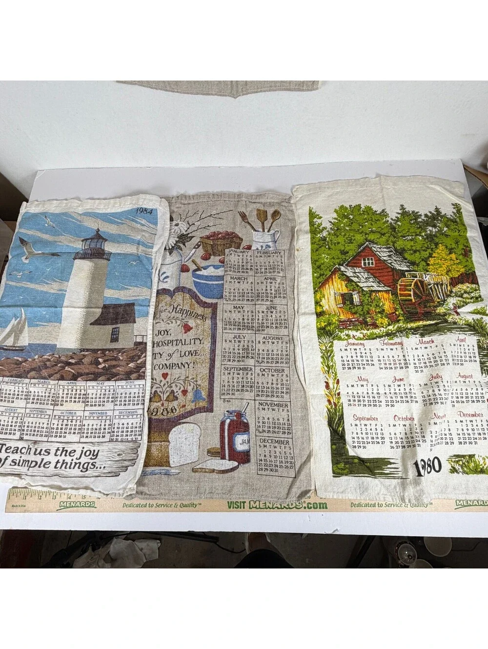 Lot of 18 Vintage Kay Dee Designs Linen Calendar Tea Towels 1980-2002 Collectibl